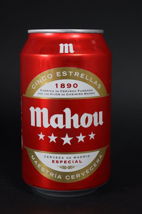 Cerveza Mahou roja lata