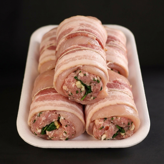 Enrollados de pollo y cerdo